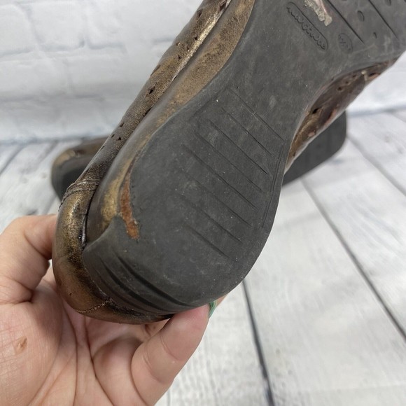 Nurture Flat Size 9.5 M Gold Rustic Comfort Cushioned Ballet Slip On Shoes - Picture 7 of 12